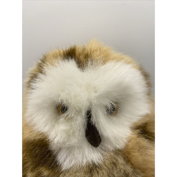 Barn Owl Plush Hooter Stuffed Animal Vintage Lovey Brown Spots 7” Toy - Picture 2 of 8